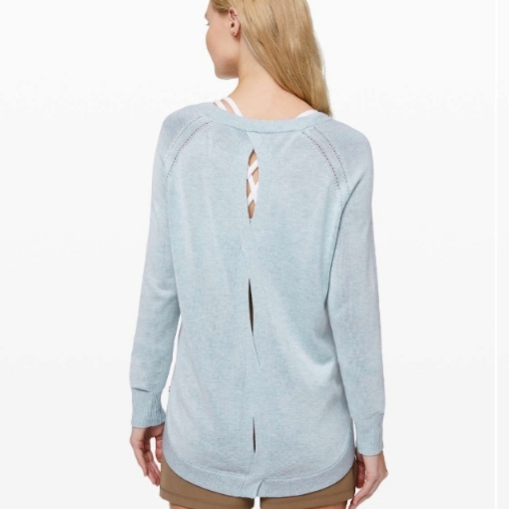 Lululemon Lead With Your Heart Sweater Size 10 Heathered Starlight EUC - Picture 4 of 9